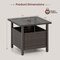 PE Wicker Outdoor Side Table with Umbrella Hole for Patio or Garden